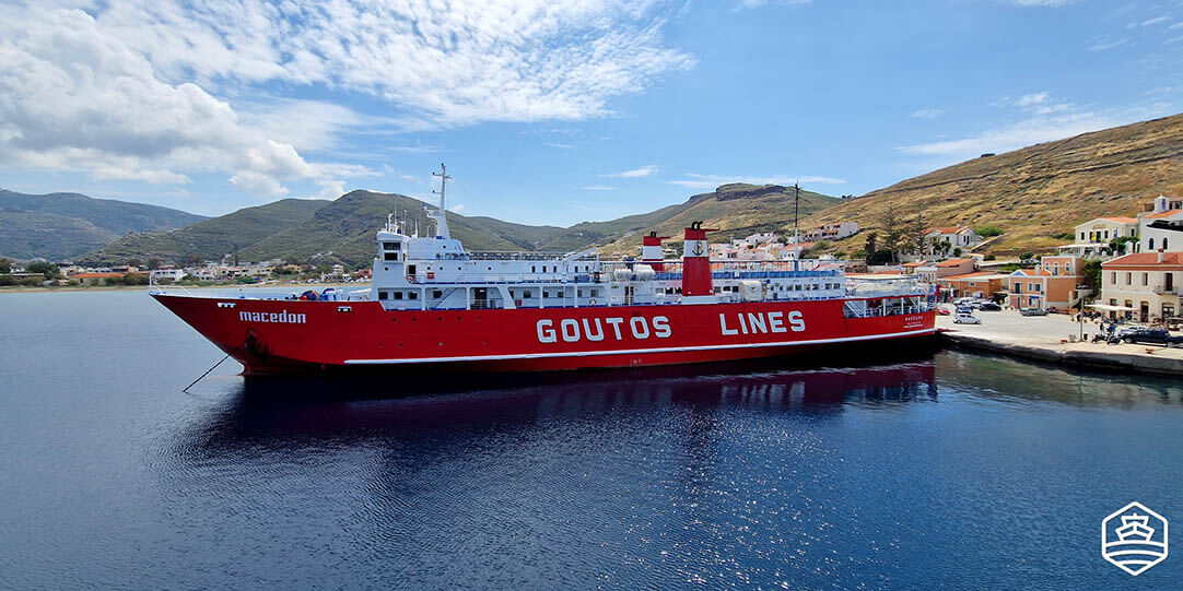 Macedon Ferry of Goutos Lines docked in Kea Port