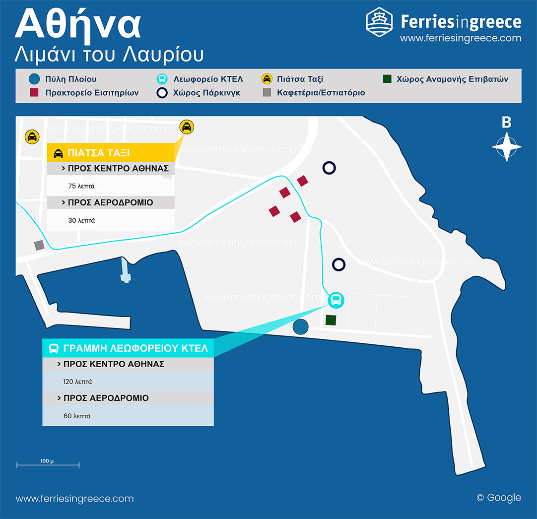 Εικονογραφημένος χάρτης του λιμένα Λαυρίου