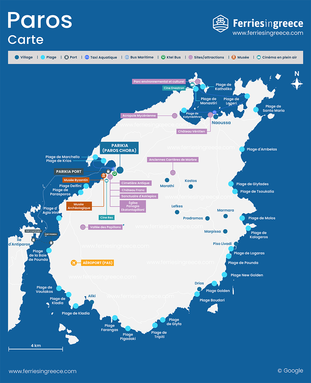 Carte générale de Paros