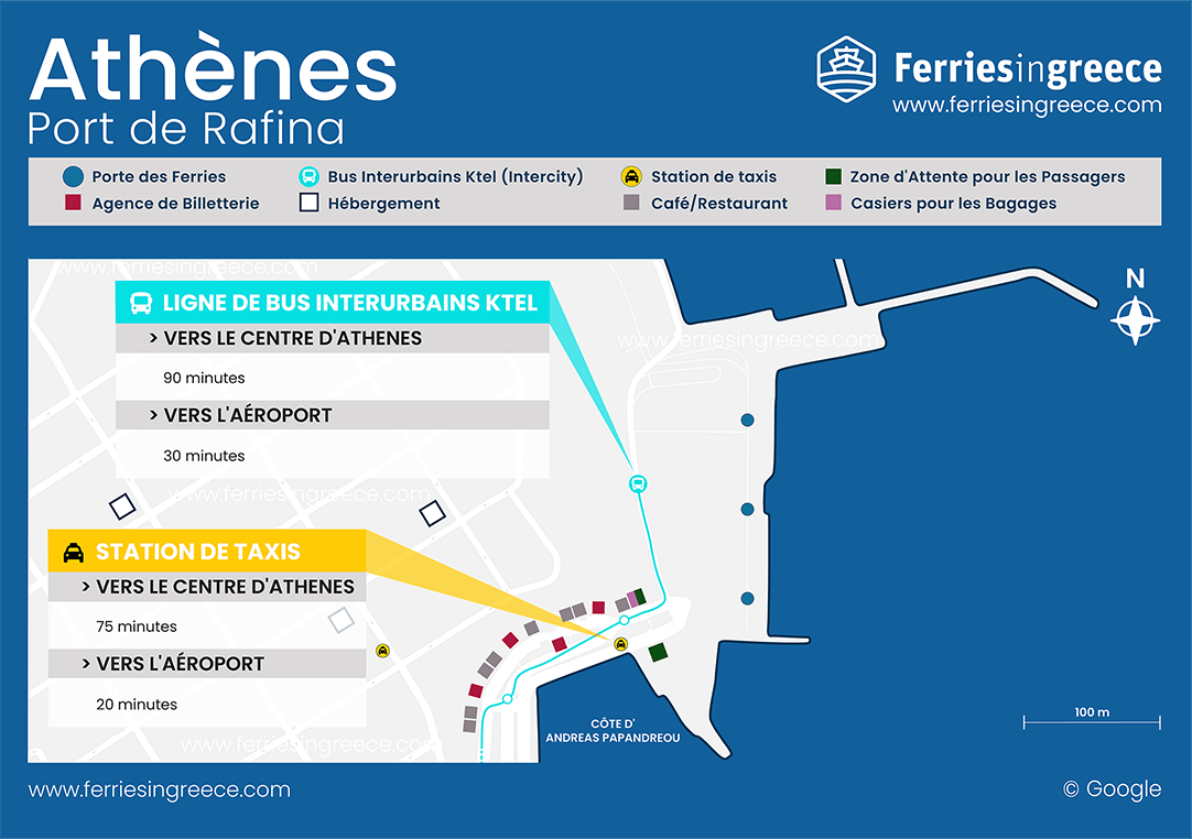 Carte illustrée du port de Rafina