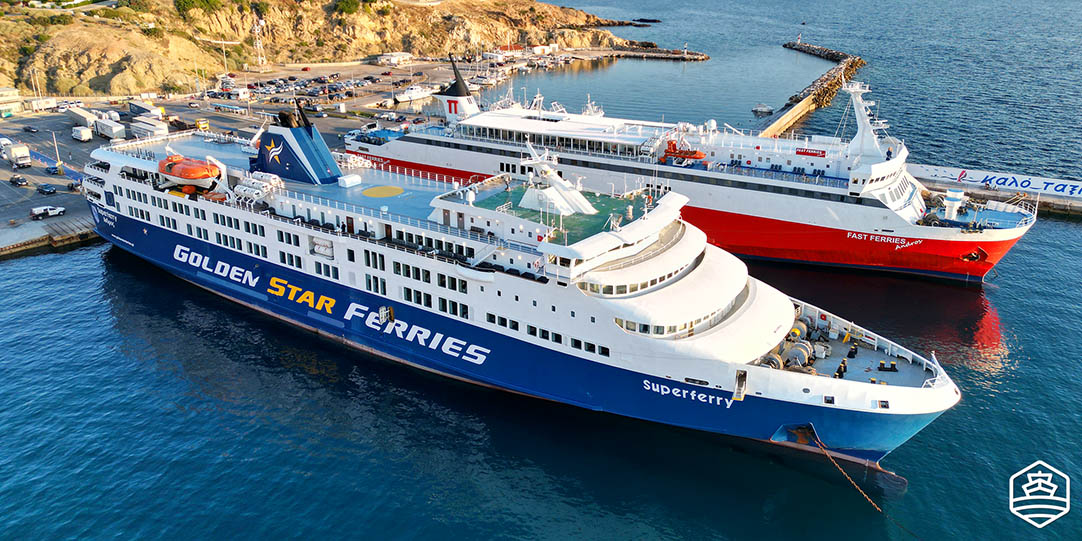 The ferries in the port of Rafina
