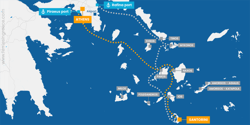 Athens Santorini Route