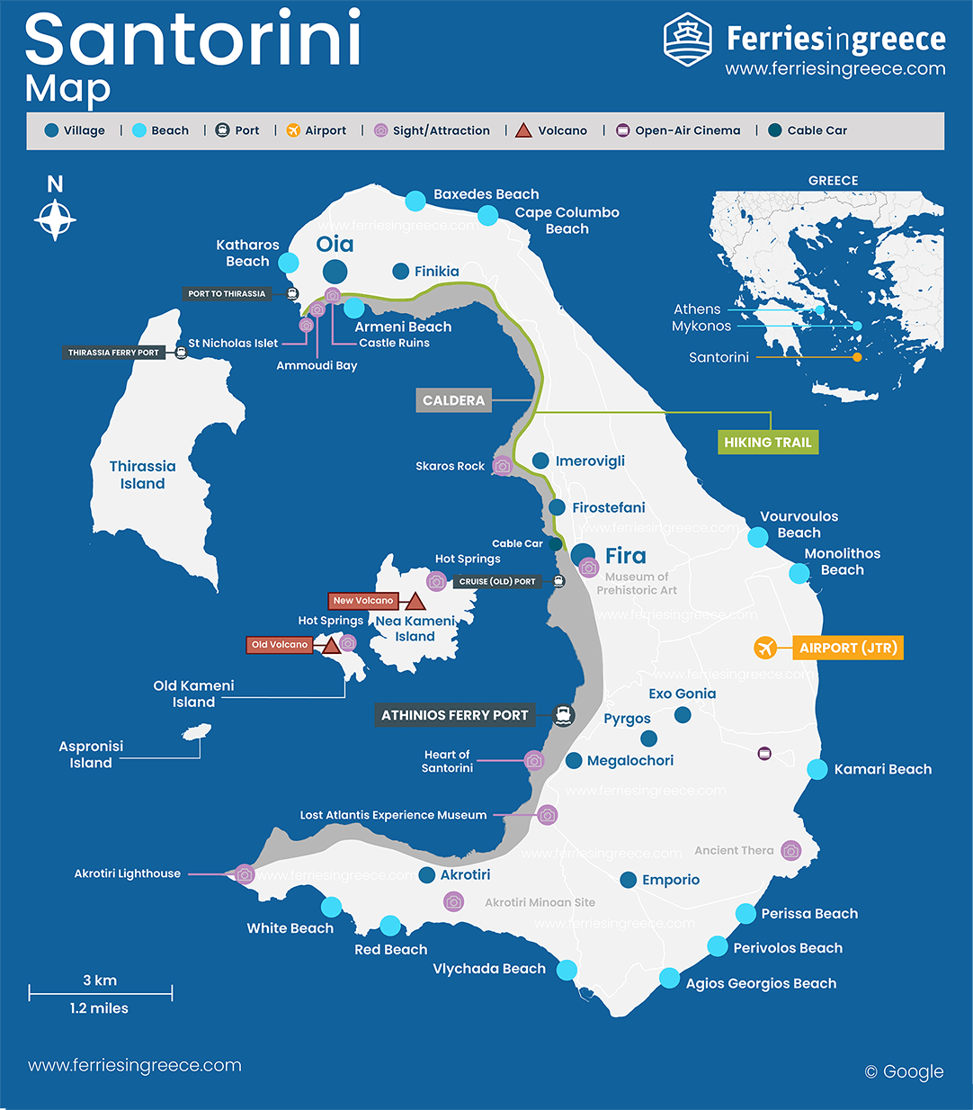 General map of Santorini