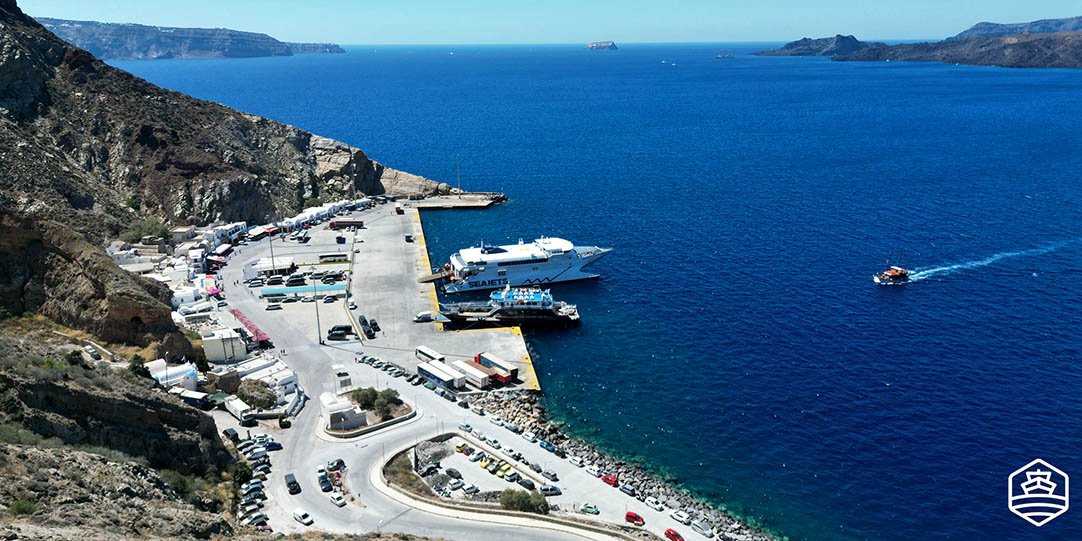 Athinios port in Santorini