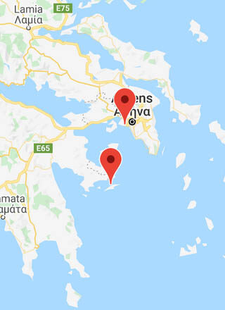 Ferry de Hydra à Athènes (Pirée)