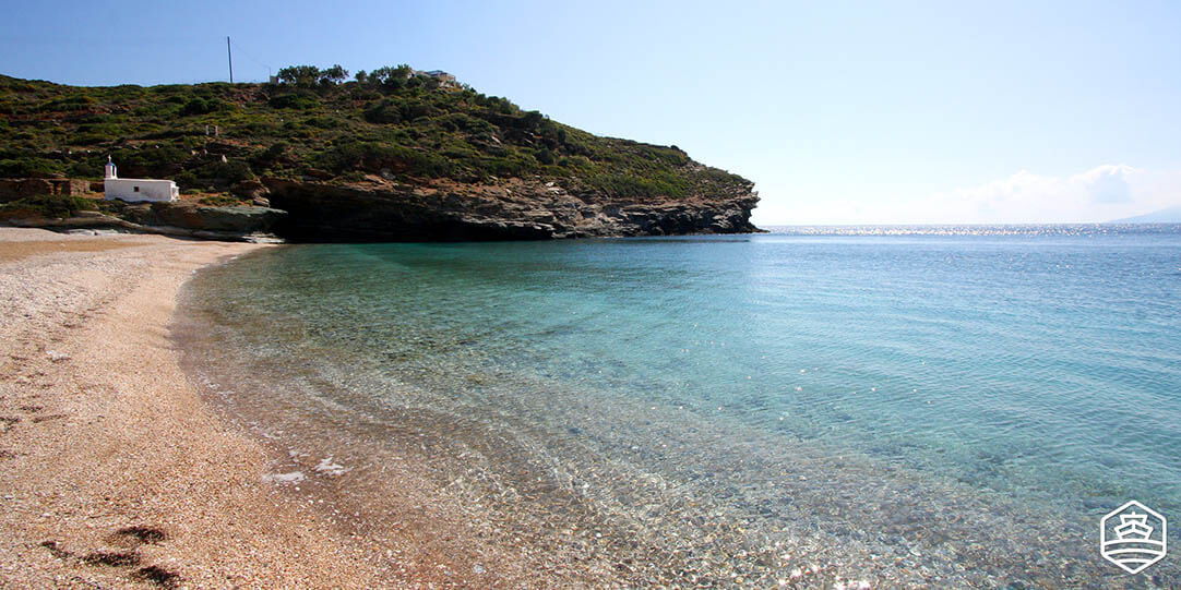 The beach of Vitali in Andros