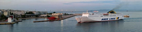 The conventional ferry Elyros of Anek-Superfast arrives in the port of Piraeus