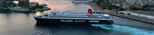 The conventional ferry Nissos Rodos of Hellenic seaways in the port of Piraeus